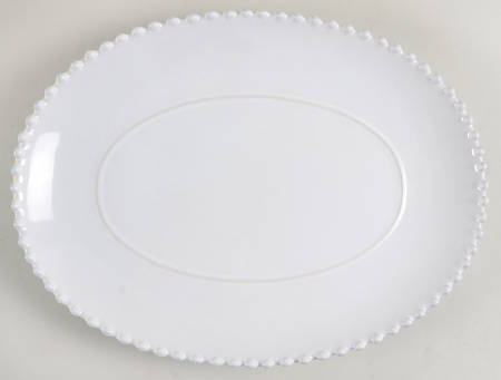 Pearl White 13" Oval Serving Platter
