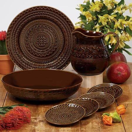 Aztec Brown 13" Pasta Serving Bowl