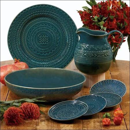 Aztec Teal 13" Chop Plate (Round Platter)