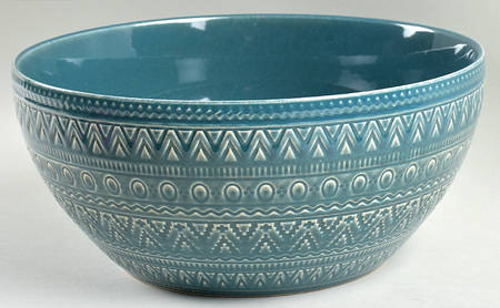 Aztec Teal 10" Round Deep Bowl