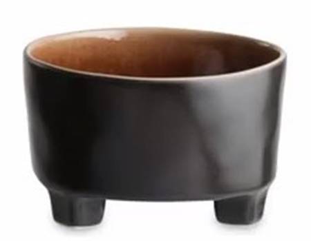 Riviera Terra (Terra Cotta & Black) Footed Soup/Cereal Bowl