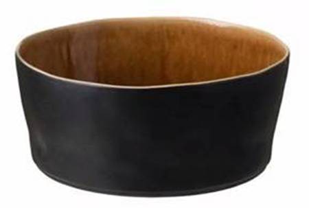 Riviera Terra (Terra Cotta & Black) 9" Round Serving Bowl