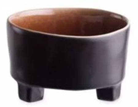Riviera Terra (Terra Cotta & Black) Footed Dessert Bowl