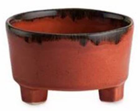 Riviera Ocra (Red) Footed Dessert Bowl