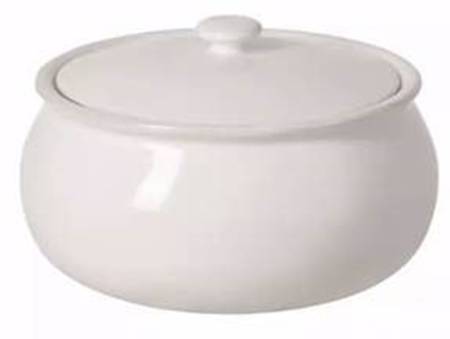 Aparte White 4 Quart Round Covered Casserole