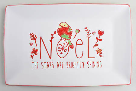 Holiday Greetings 14" Rectangular Serving Platter