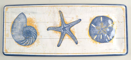 Calm Seas (Melamine) 19" Rectangular Handled Serving Melamine Tray