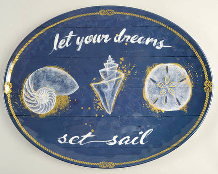 Calm Seas (Melamine) 18" Oval Serving Platter
