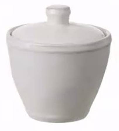 Fontana White Sugar Bowl & Lid