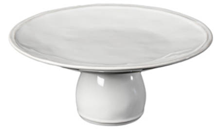 Fontana White 11" Diameter Pedestal Cake Stand