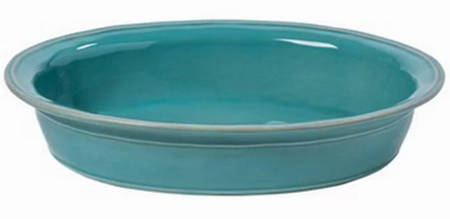 Fontana Turquoise 15" Oval Baker