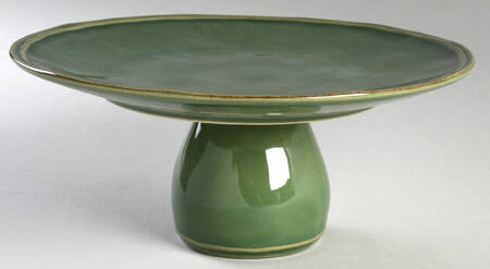 Fontana Forest Green Footed Cake Plate