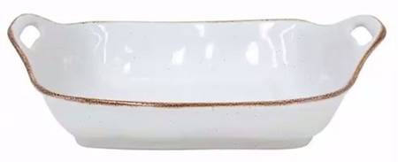 Sardegna White 13"  Rectangular Baker