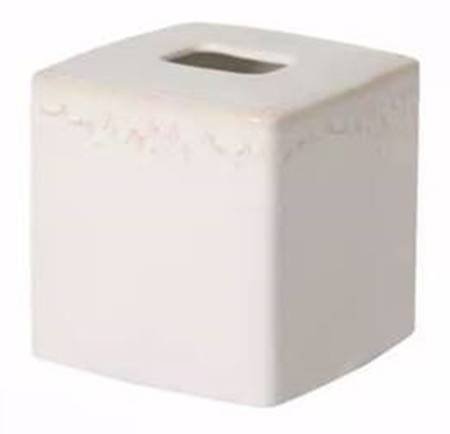 Taormina White Square Tissue Box Cover