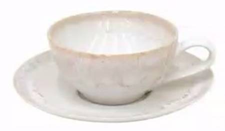 Taormina White Flat Cup & Saucer Set