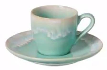 Taormina Aqua Flat Cup & Saucer Set