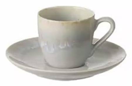 Taormina Gray Flat Cup & Saucer Set