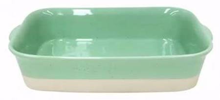 Fattoria Green 13"  Rectangular Baker