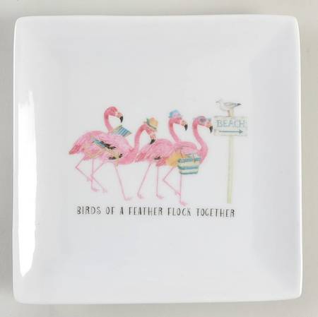 Christmas Flamingo Square Salad Plate