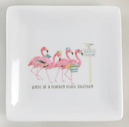 Christmas Flamingo Square Appetizer Plate