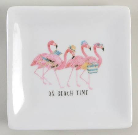 Christmas Flamingo Square Appetizer Plate