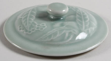 Celadon Floral Lid for Cookie Jar