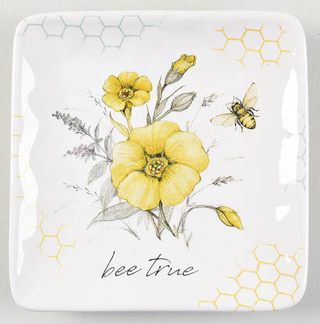 Sweet As a Bee Square Canape Plate