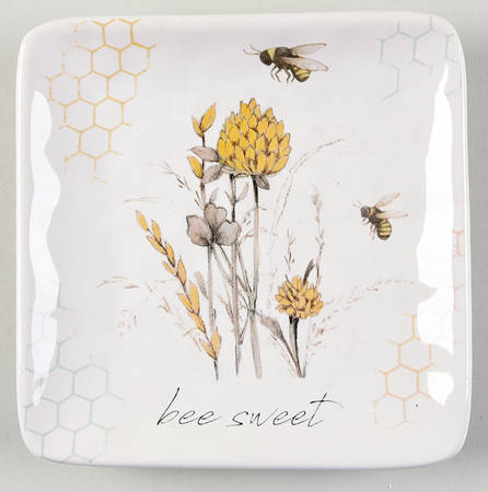 Sweet As a Bee Square Canape Plate