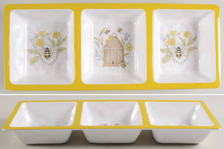 Sweet As a Bee Melamine 3-Part Relish