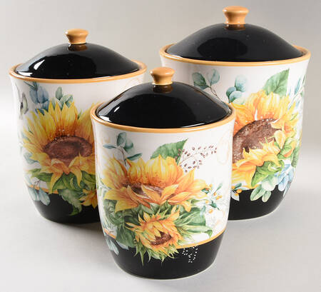 Sunflower Fields (3 Piece) Canister Set (Box Set)