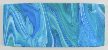 Fluidity Coastal 19" Rectangular Handled Serving Melamine Tray