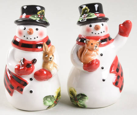 Magic of Christmas Snowman Figural Salt & Pepper Set