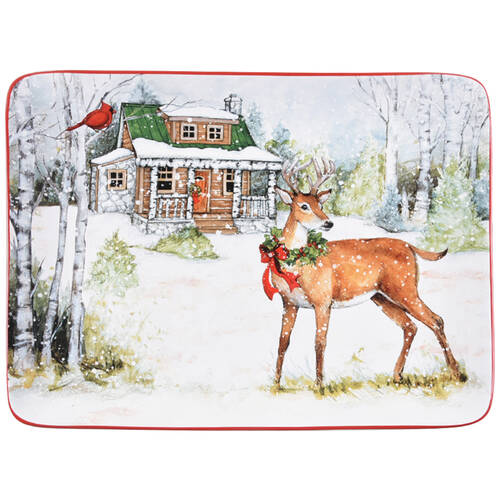 Winter Forest 16" Rectangular Serving Platter
