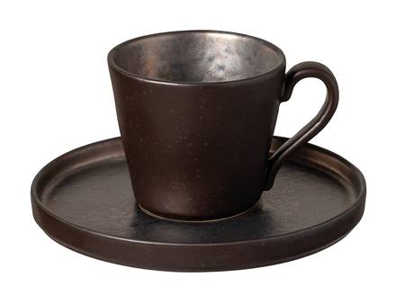 Lagoa Metal Espresso Cup and Saucer Set