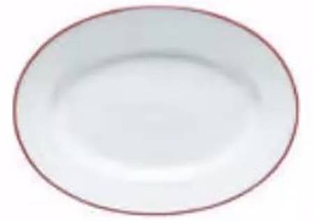 Beja (Red Trim) 11" Oval Serving Platter