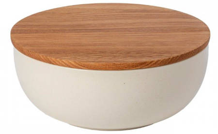 Pacifica Vanilla 11" Serving Bowl w/Wood Cutting Board Lid