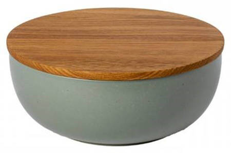 Pacifica Artichoke (Green) 11" Serving Bowl w/Wood Cutting Board Lid