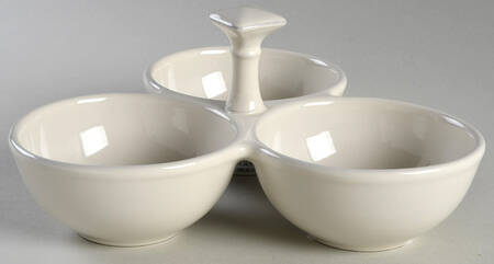 Cook and Host Cream 3 Part Condiment Server W/Center Handle