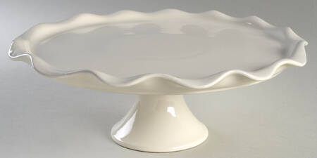 Cook and Host Cream 13" Diameter Pedestal Cake Stand