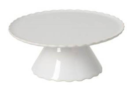 Forma White 8" Diameter Pedestal Cake Stand
