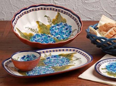 Alentejo Hortensia 12" Pasta Serving Bowl