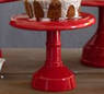 Cook and Host Red 8" Diameter Pedestal Cake Stand
