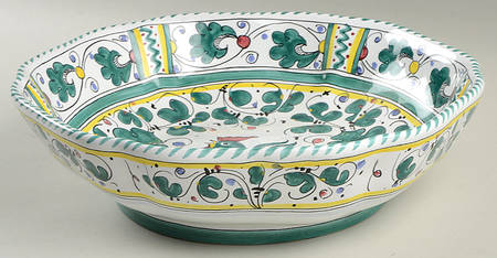Green Rooster 13" Pasta Serving Bowl