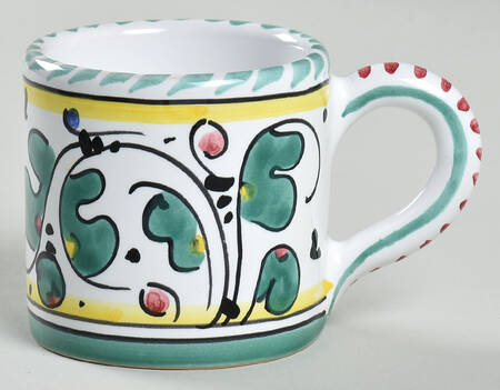 Green Rooster Flat Demitasse Cup