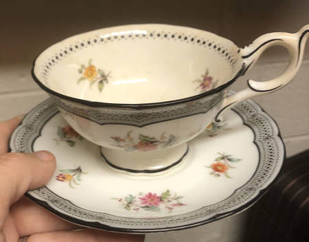 7993-A Footed Cup & Saucer Set