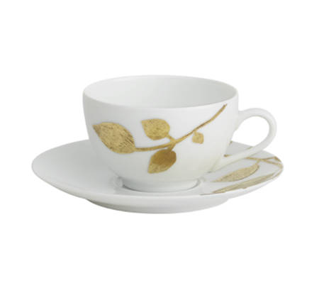 Daphne White Flat Cup & Saucer Set