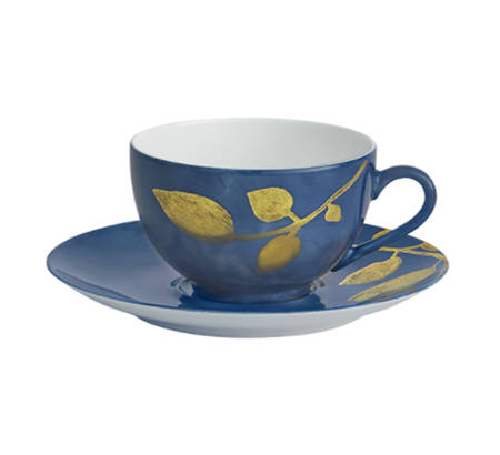 Daphne Marine Blue Flat Cup & Saucer Set