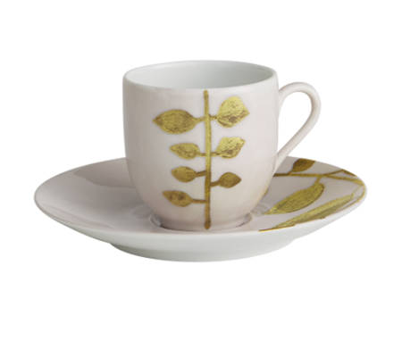 Daphne Camelia Pink Flat Demitasse Cup & Saucer Set