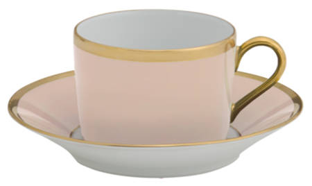 Arc En Ciel Dusty Pink Flat Cup & Saucer Set