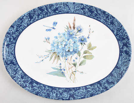 Bohemian Blue 16" Oval Serving Platter